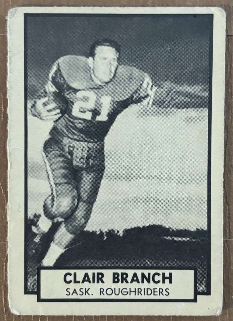 1962 Topps CFL #117 Clair Branch  RC Rookie Roughriders  V105366 Image 1