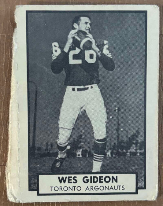 1962 Topps CFL #133 Wes Gideon  Toronto Argonauts  V105370 Image 1