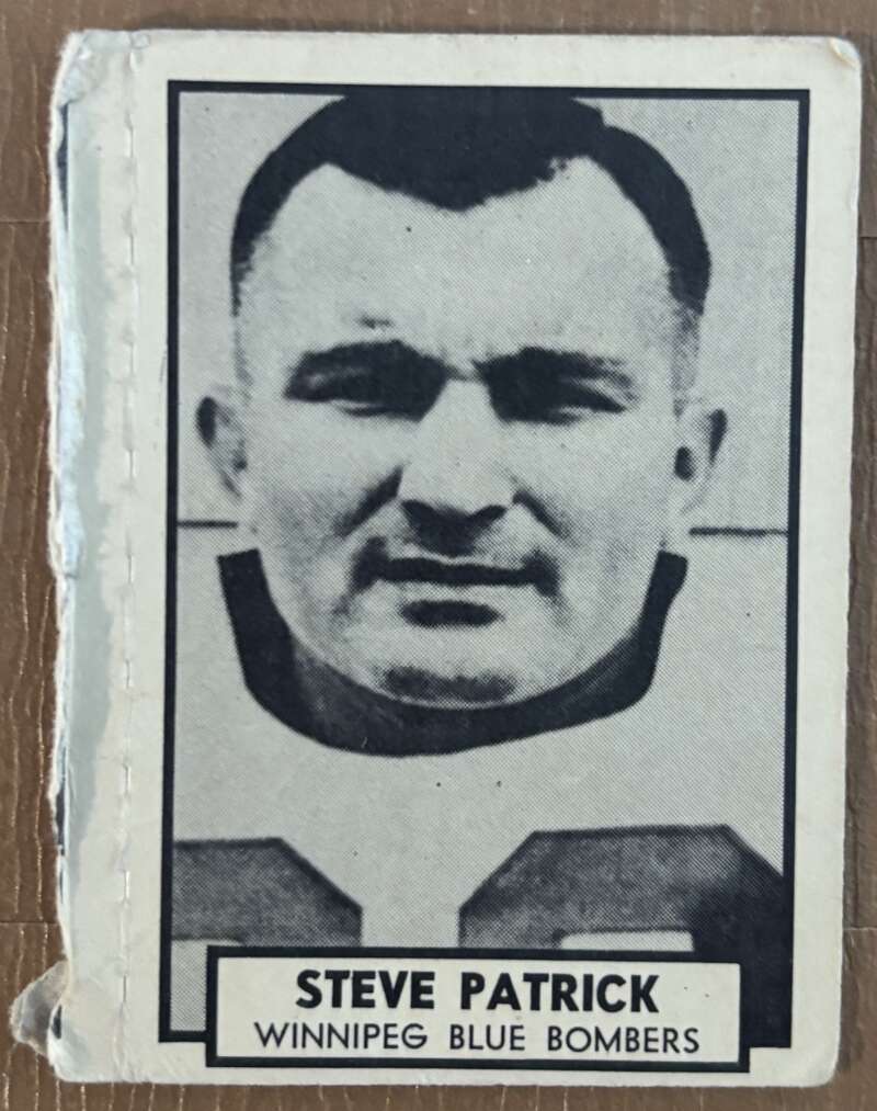 1962 Topps CFL #160 Steve Patrick  Winnipeg Blue Bombers  V105375 Image 1