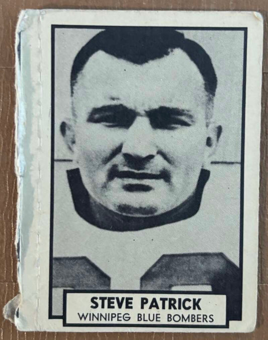 1962 Topps CFL #160 Steve Patrick  Winnipeg Blue Bombers  V105375 Image 1