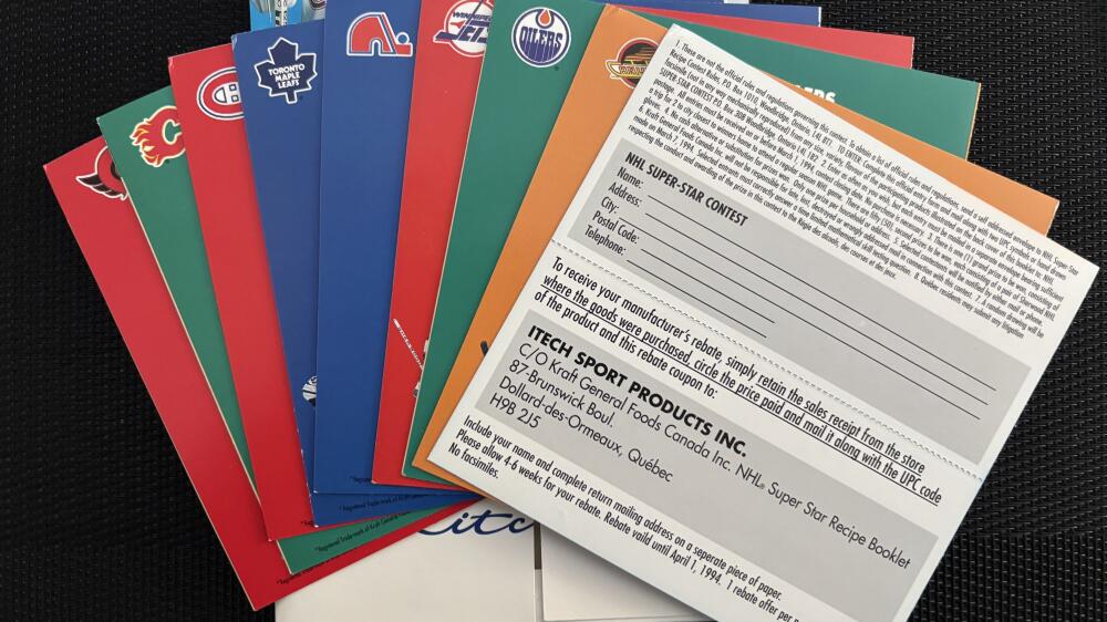 1993 Kraft NHL Super Star Recipes  - All 8 Canadian Recipe Teams Included  Image 3