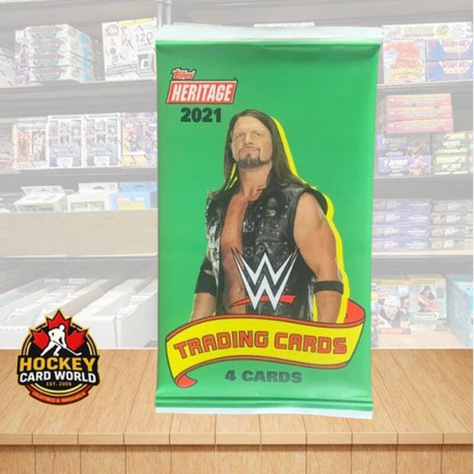 2021 Topps Heritage WWE Wrestling Sealed Trading Cards Pack  Image 1