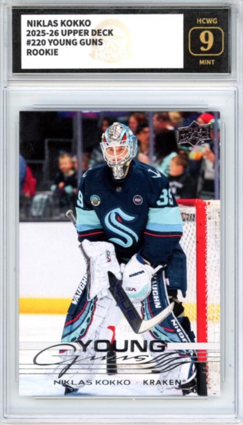 2025-26 Upper Deck #220 Niklas Kokko YG RC Young Guns Hockey Graded HCWG 9 Image 1