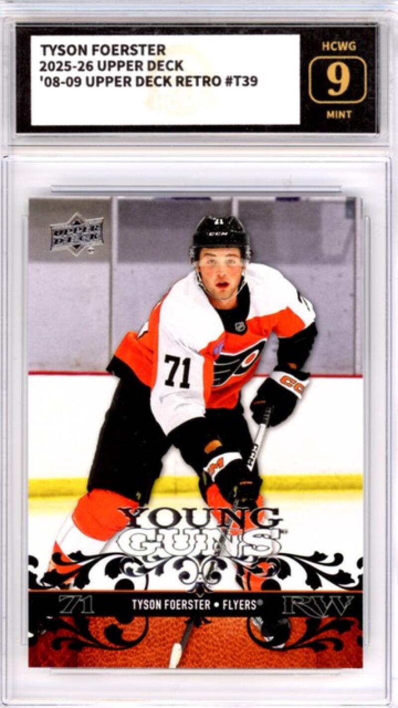 2023-24 Upper Deck '08-09 Upper Deck Retro #T39 Tyson Foerster Graded HCWG 9 Image 1