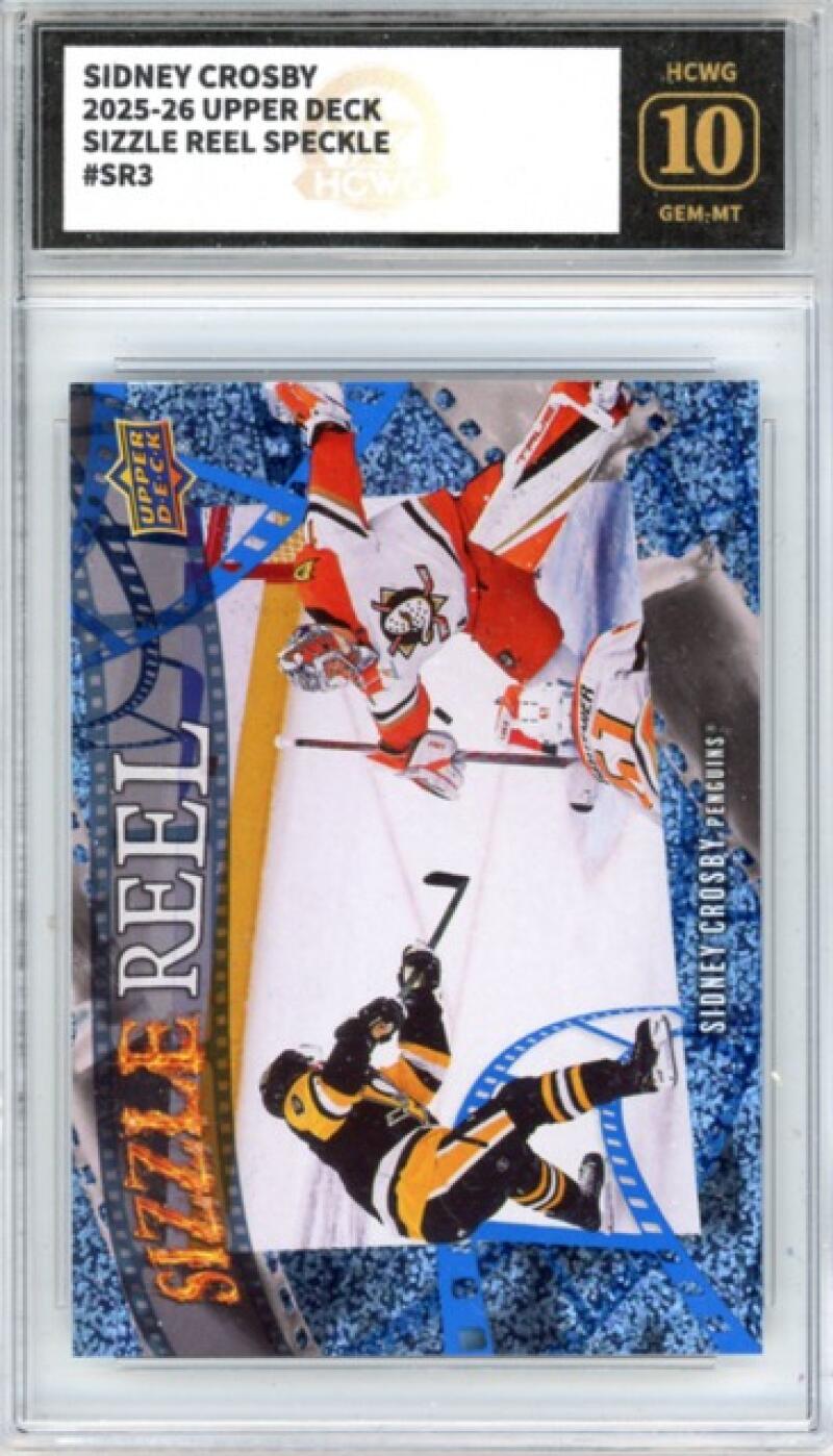 2025-26 Upper Deck Sizzle Reel Speckle #SR3 Sidney Crosby Hockey Graded HCWG 10 Image 1