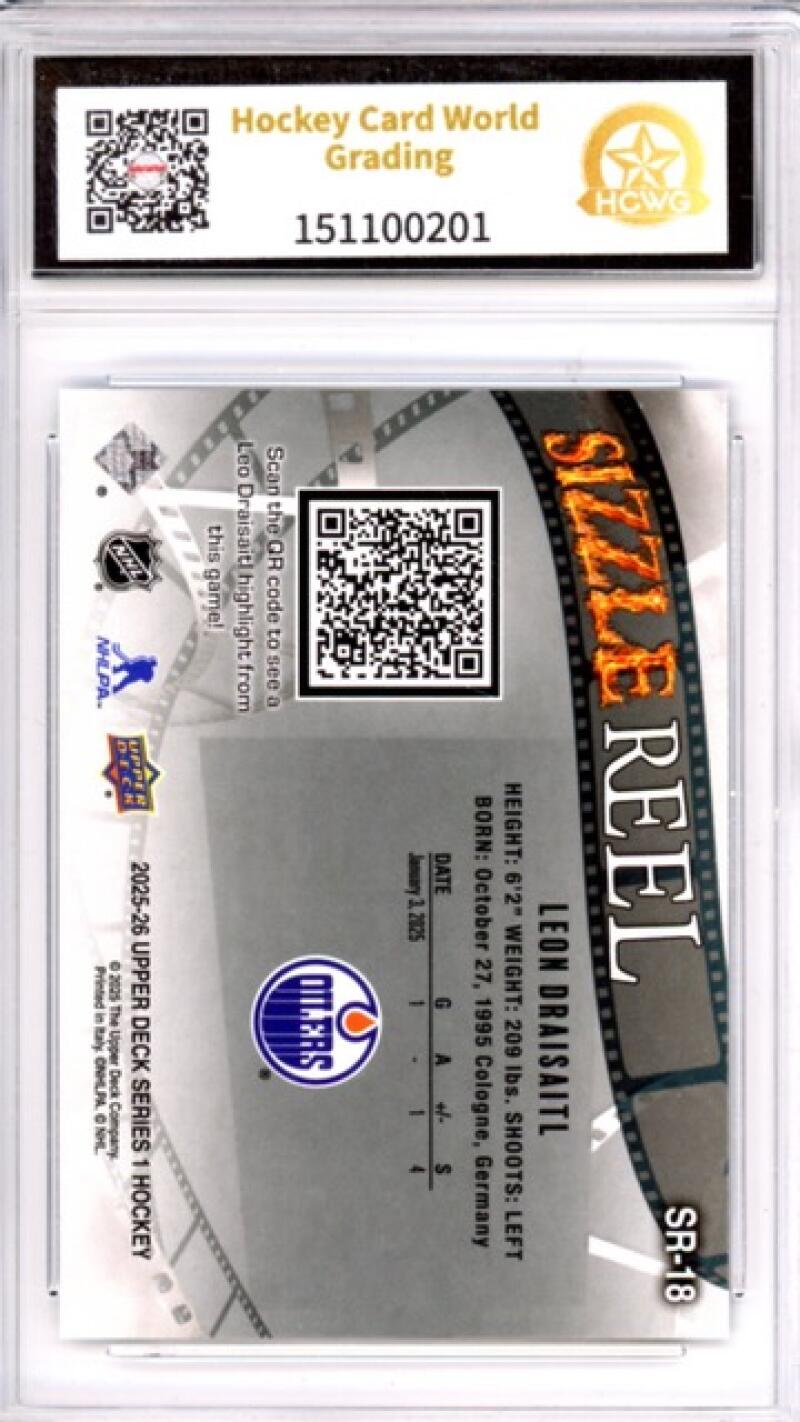 2025-26 Upper Deck Sizzle Reel #SR18 Leon Draisaitl Hockey Graded HCWG 10 Image 2