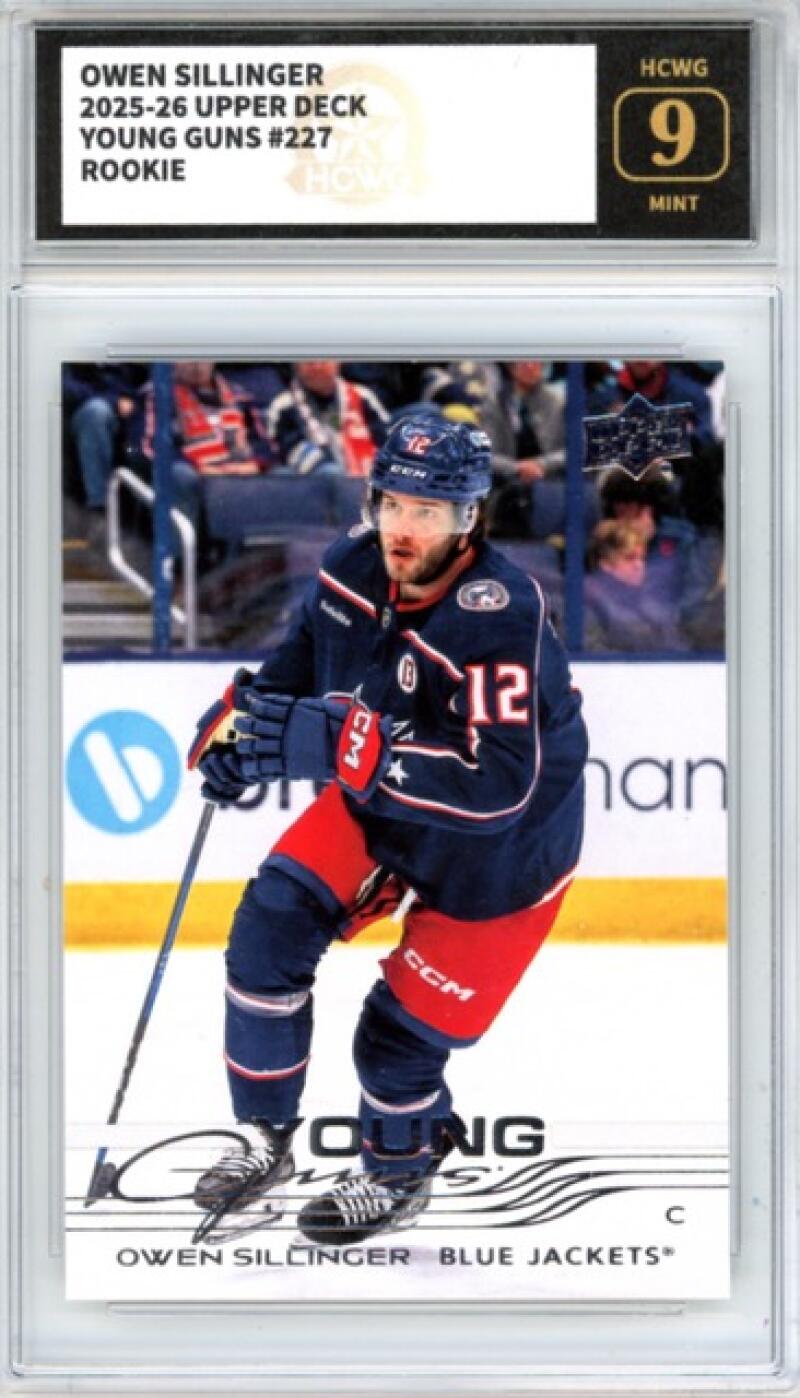 2025-26 Upper Deck #227 Owen Sillinger RC YG Young Guns Hockey Graded HCWG 9 Image 1