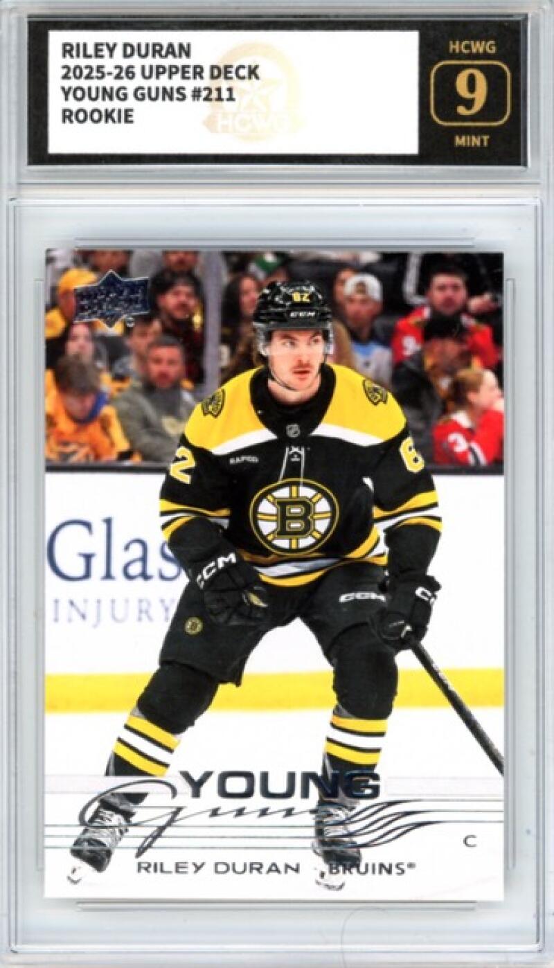 2025-26 Upper Deck #211 Riley Duran YG RC Young Guns Hockey Graded HCWG 9 Image 1