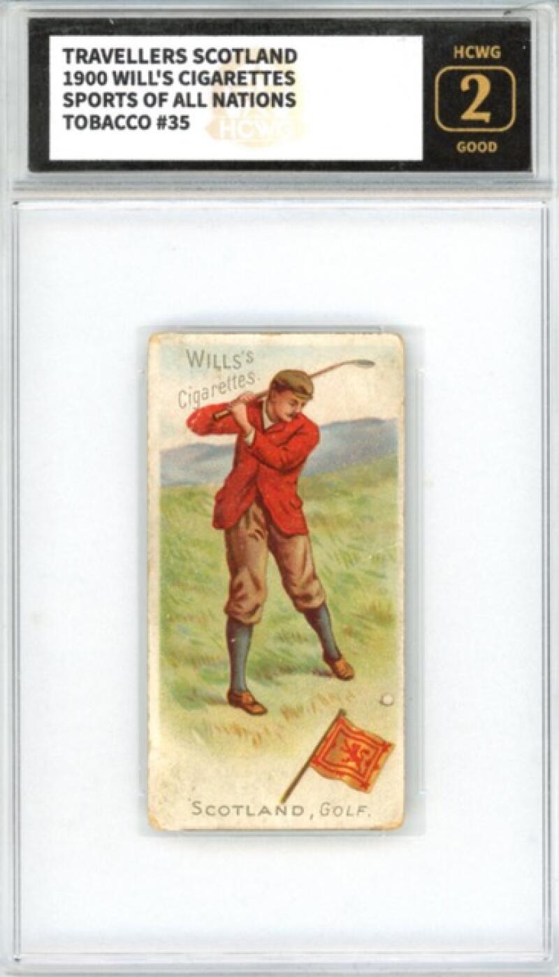 1900 Will's Cigarettes Tobacco Travellers Scotland Sports Nations Graded HCWG 2 Image 1
