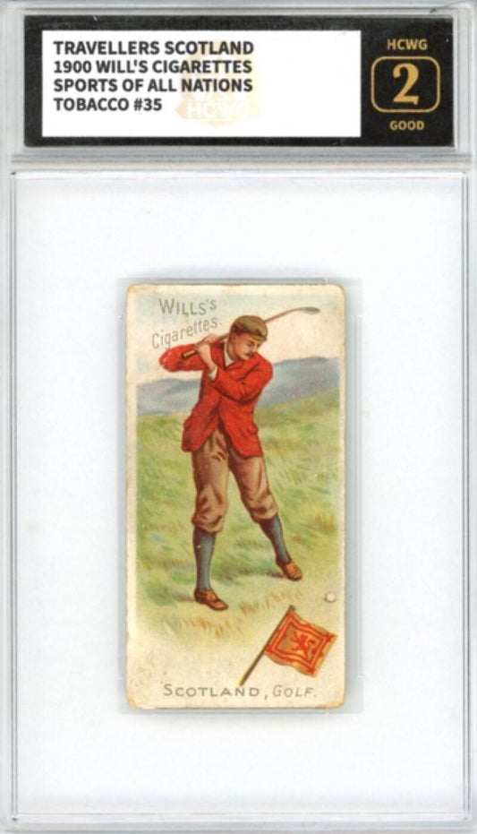 1900 Will's Cigarettes Tobacco Travellers Scotland Sports Nations Graded HCWG 2 Image 1