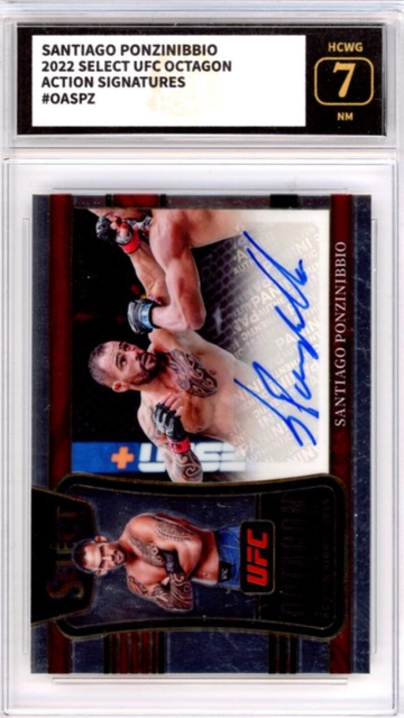 2022 Select UFC Octagon Action Signatures Santiago Ponzinibbio Graded HCWG 7 Image 1