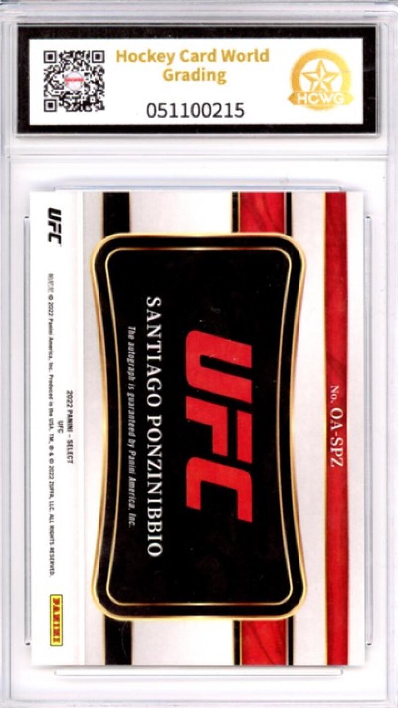 2022 Select UFC Octagon Action Signatures Santiago Ponzinibbio Graded HCWG 7 Image 2