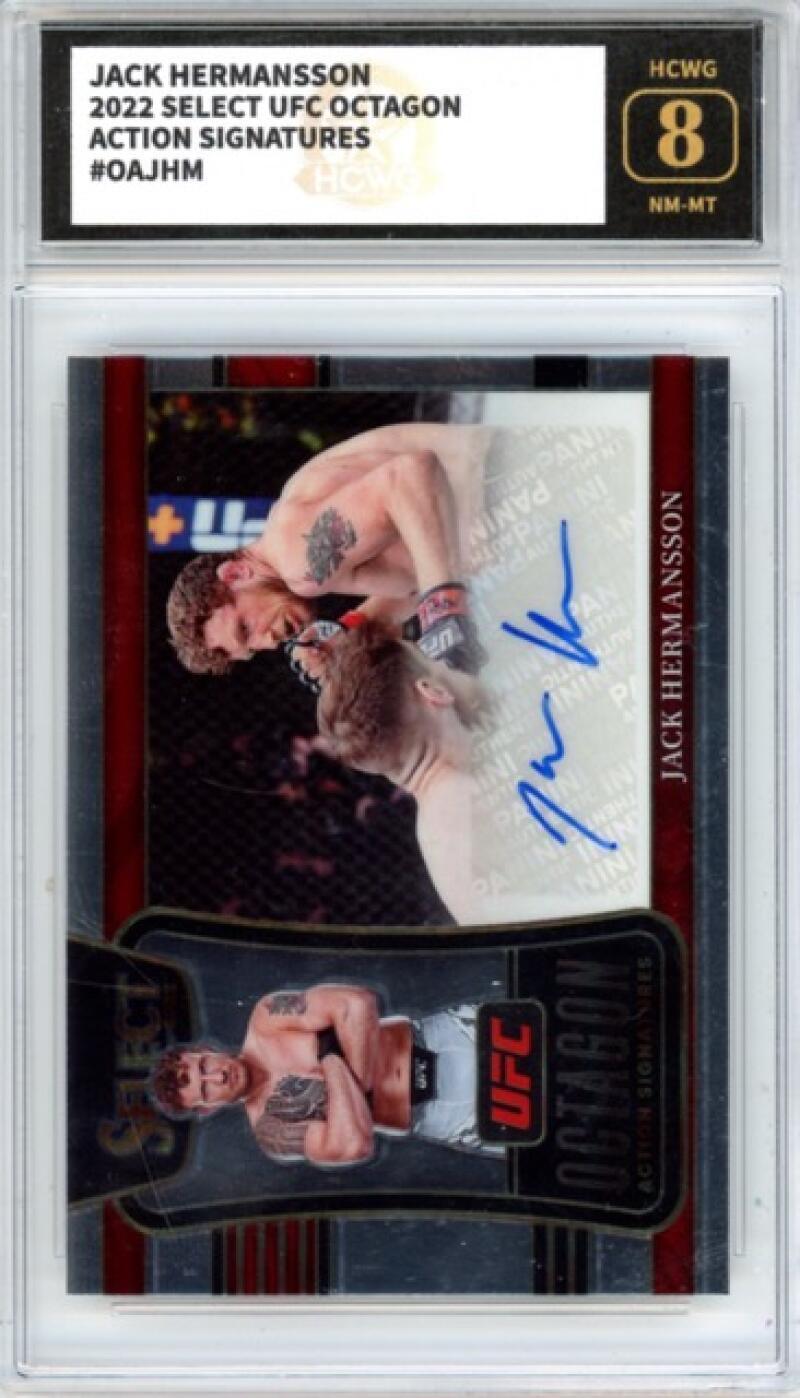 2022 Select UFC Octagon Action Signatures Jack Hermansson Graded HCWG 8 Image 1