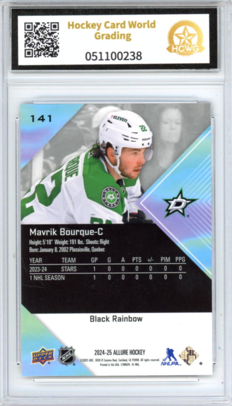 2024-25 Upper Deck Allure #141 Mavrik Bourque RC Rookie Hockey Graded HCWG 9 Image 2