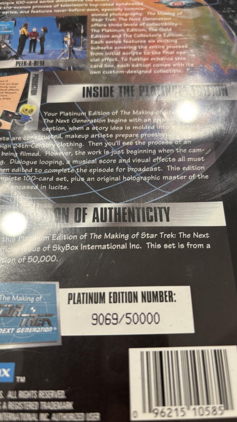 1994 Star Trek The Next Generation Platinum Limited Edition Sealed Boxed Set Image 3