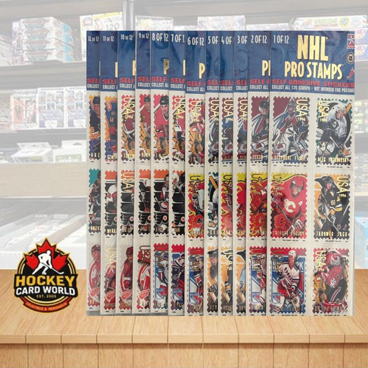 1996 NHL Pro Stamps Hockey Complete Sealed Set Packs 1-12 - All 130 Stamps Sealed Image 1