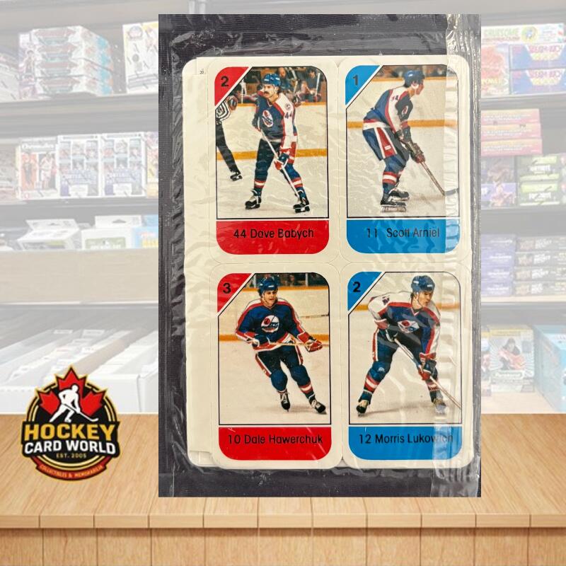 1982-83 Winnipeg Jets Post Cereal Mini Card Panel Plastic Sealed Set of 16 Image 1
