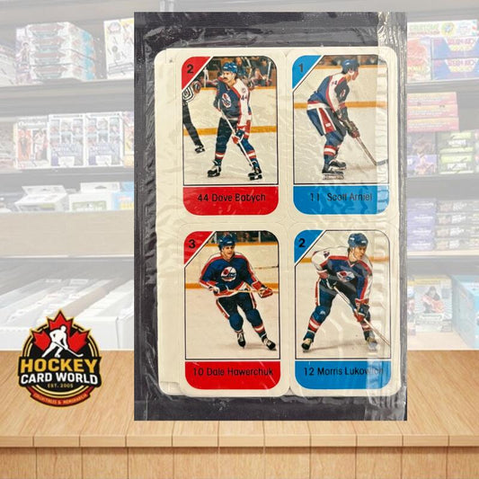 1982-83 Winnipeg Jets Post Cereal Mini Card Panel Plastic Sealed Set of 16 Image 1