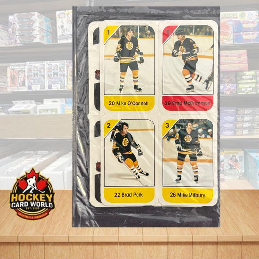 1982-83 Boston Bruins Post Cereal Mini Card Panel Plastic Sealed Set of 16 Image 1