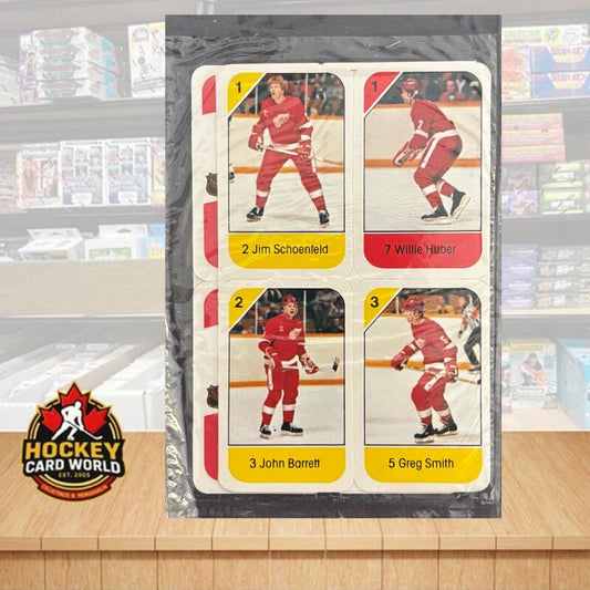 1982-83 Detroit Red Wings Post Cereal Mini Card Panel Plastic Sealed Set of 16 Image 1