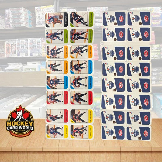 1982-83 Edmonton Oilers Post Cereal Mini Card Panel Attached Set of 16 Image 1