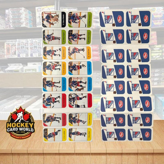 1982-83 Colorado Rockies Post Cereal Mini Card Panel Attached Set of 16 Image 1