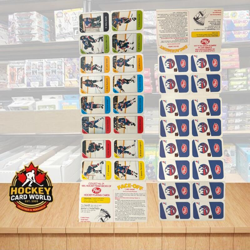 1982-83 New York Islanders Post Cereal Mini Card Panel Attached Set of 16 Image 1