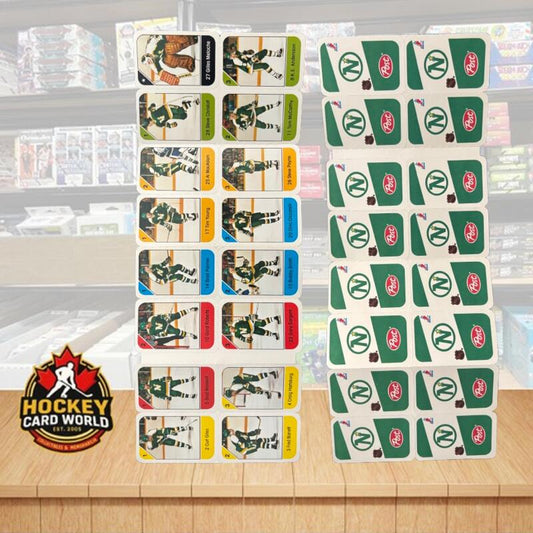 1982-83 Minnesota North Stars Post Cereal Mini Card Panel Attached Set of 16 Image 1