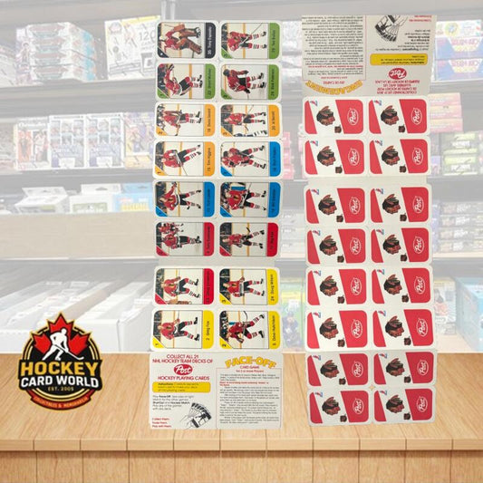 1982-83 Chicago Blackhawks Post Cereal Mini Card Panel Attached Set of 16 Image 1
