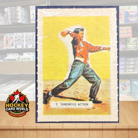 1945 Kellogg's All Wheat #2 Throwing Action Sport-Tips Vintage Mini Card V105383 Image 1