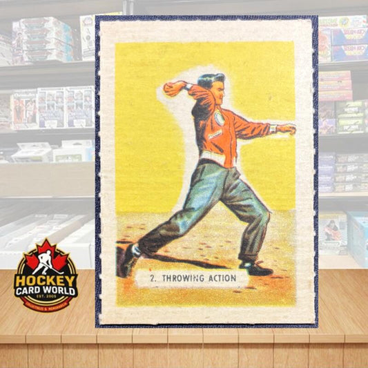 1945 Kellogg's All Wheat #2 Throwing Action Sport-Tips Vintage Mini Card V105385 Image 1