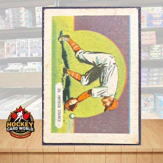 1945 Kellogg's All Wheat #20 Infield Stance Sport-Tips Vintage Mini Card V105389 Image 1