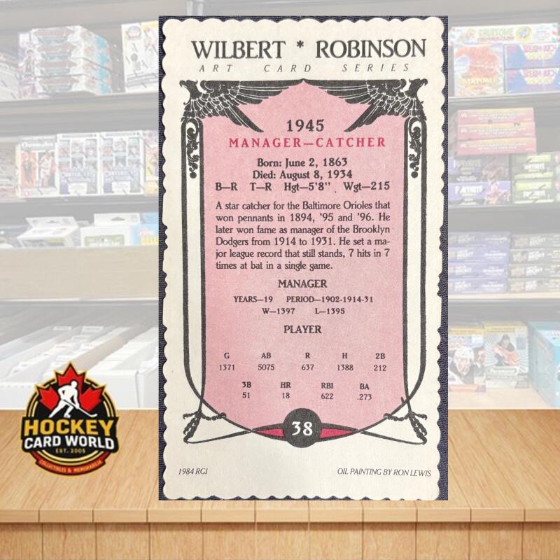 1984 RGI Edge Deckle Art Card Series #38 Wilbert Robinson 3x5 Baseball  Image 2