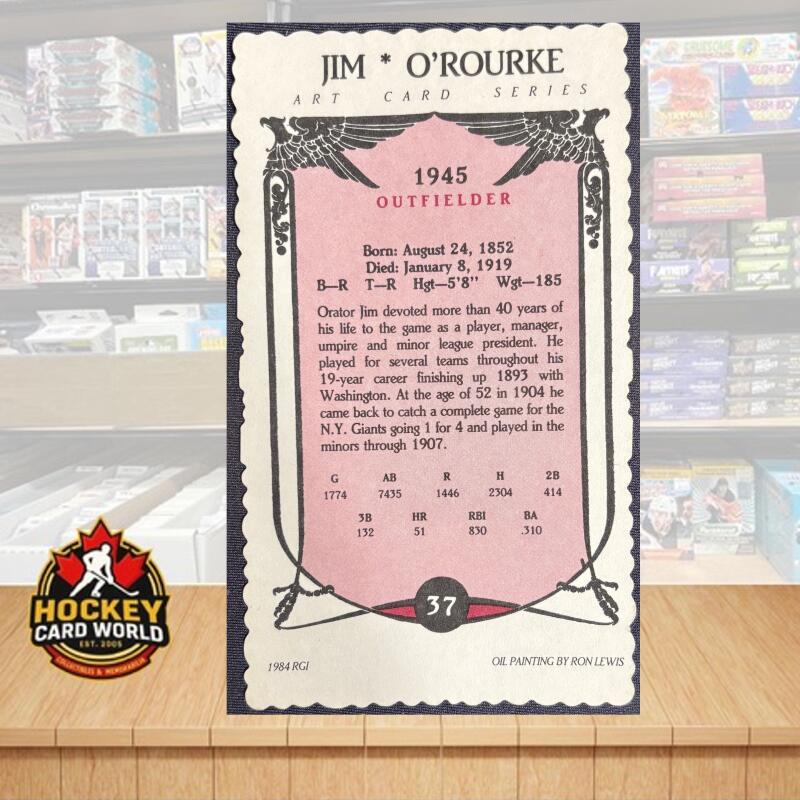 1984 RGI Edge Deckle Art Card Series #37 Jim O'Rourke 3x5 Baseball  Image 2