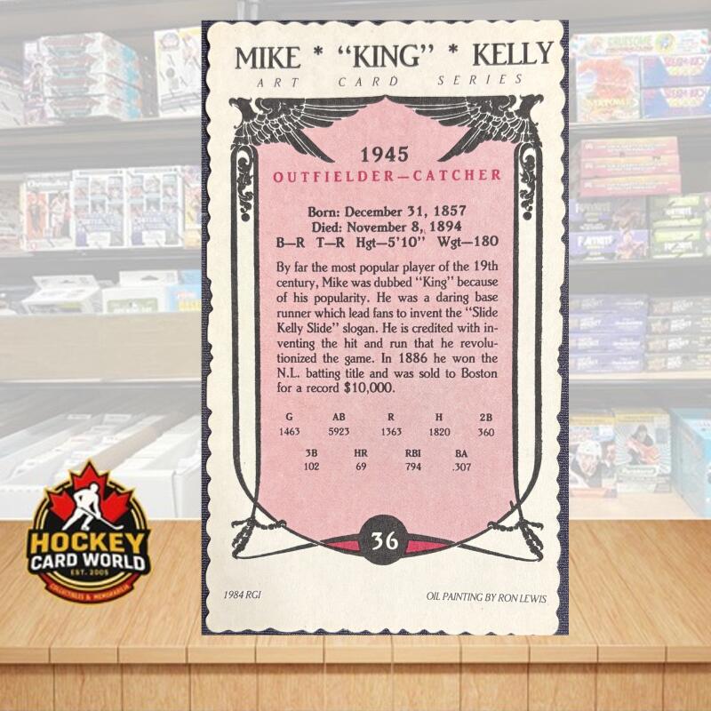 1984 RGI Edge Deckle Art Card Series #36 Mike King Kelly 3x5 Baseball  Image 2