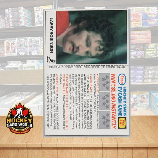 1983-83 Esso Hockey Stars TV Cash Game Unscratched Larry Robinson Image 1