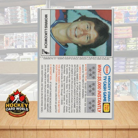 1983-83 Esso Hockey Stars TV Cash Game Unscratched Morris Lukowich Image 1