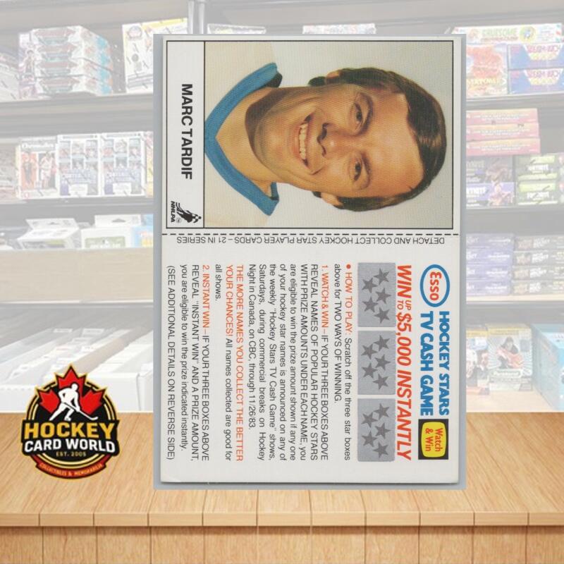 1983-84 Esso Hockey Stars TV Cash Game Unscratched Marc Tardif Image 1
