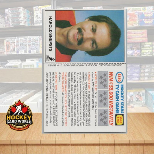 1983-84 Esso Hockey Stars TV Cash Game Unscratched Harold Snepsts Image 1