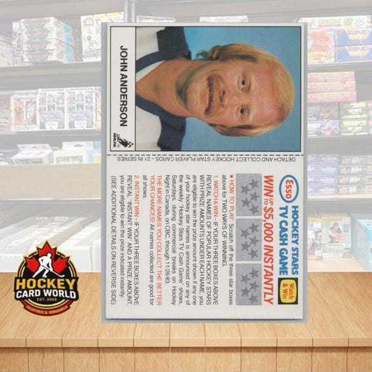 1983-84 Esso Hockey Stars TV Cash Game Unscratched John Anderson Image 1