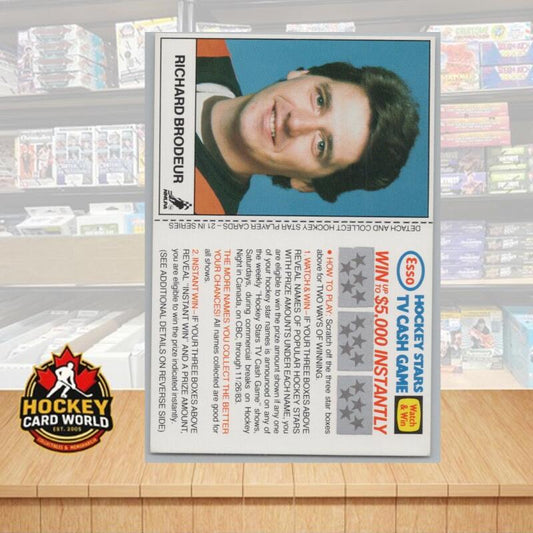 1983-84 Esso Hockey Stars TV Cash Game Unscratched Richard Brodeur Image 1