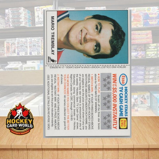 1983-84 Esso Hockey Stars TV Cash Game Unscratched Mario Tremblay Image 1