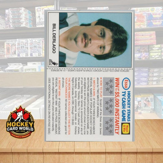 1983-84 Esso Hockey Stars TV Cash Game Unscratched Bill Derlago Image 1