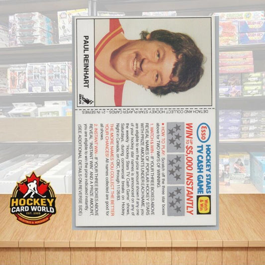 1983-84 Esso Hockey Stars TV Cash Game Unscratched Paul Reinhart Image 1