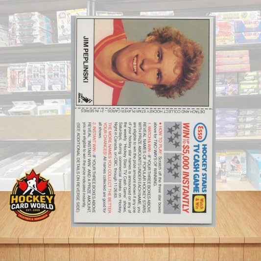 1983-84 Esso Hockey Stars TV Cash Game Unscratched Jim Peplinski Image 1