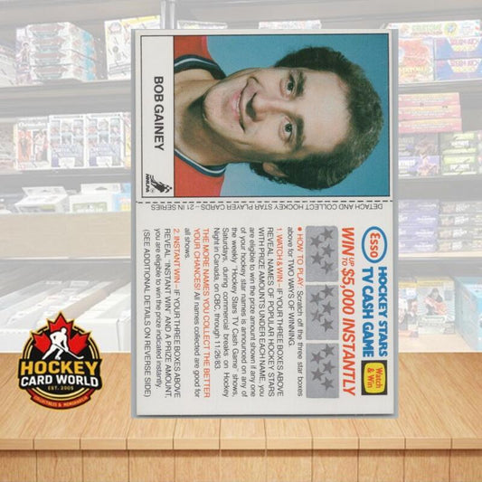1983-84 Esso Hockey Stars TV Cash Game Unscratched Bob Gainey Image 1