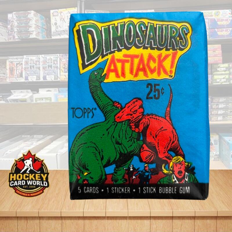1988 Topps Dinosaurs Attack Hobby Sealed Wax Pack - 5 Cards Per Pack + Gum Image 1
