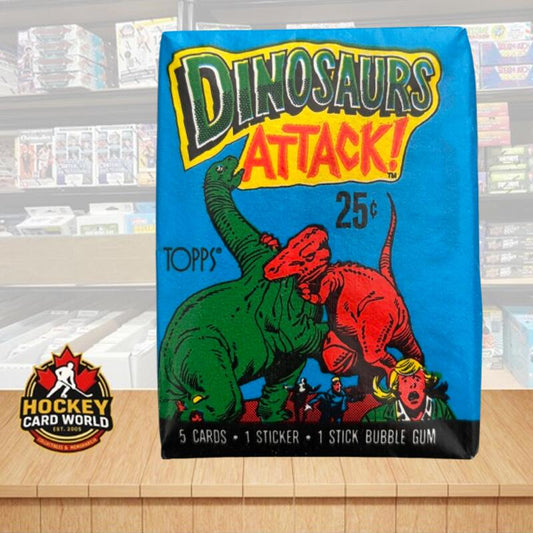 1988 Topps Dinosaurs Attack Hobby Sealed Wax Pack - 5 Cards Per Pack + Gum Image 1