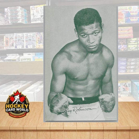 1948-52 Exhibit Boxing Sugar Ray Robinson Large Photo 3.5x5.5 Card Vintage Image 1