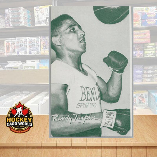 1948-52 Exhibit Boxing Randy Turpin Large Photo 3.5x5.5 Card Vintage Image 1